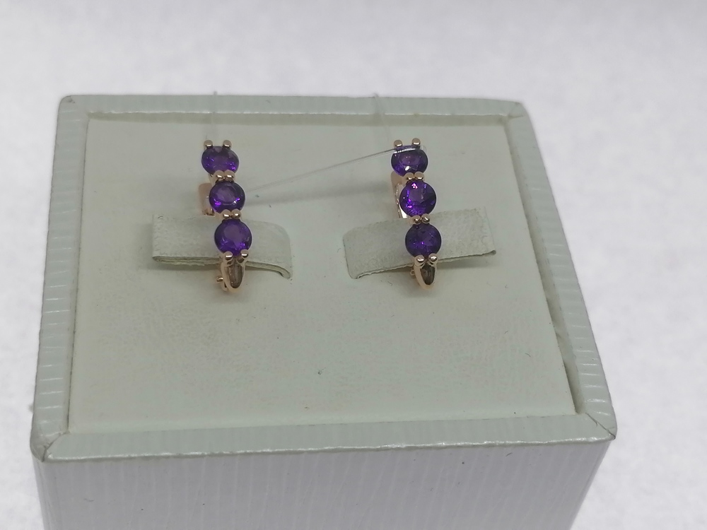 728646 СЕРЬГИ С КАМНЯМИ (Au 585)