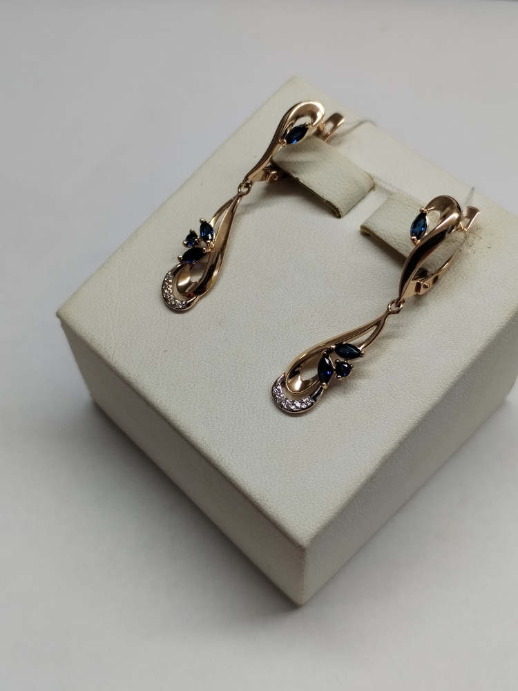 СКМИ585 СЕРЬГИ С КАМНЯМИ (Au 585)