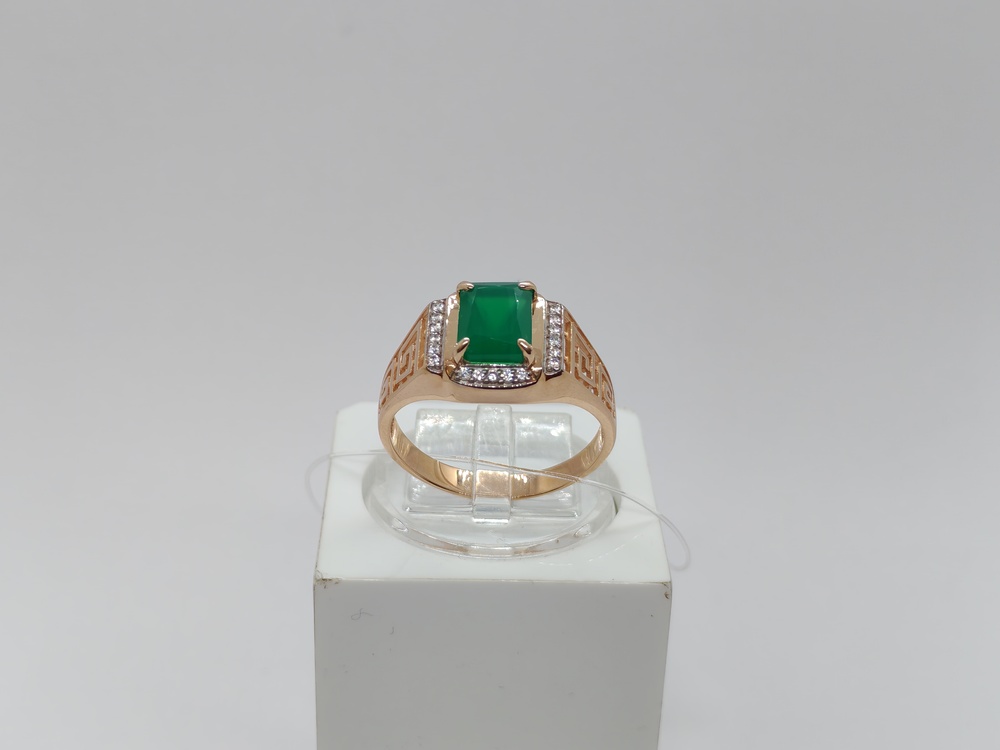 КОЛЬЦО ПЕЧАТКА с камнями (Au 585)