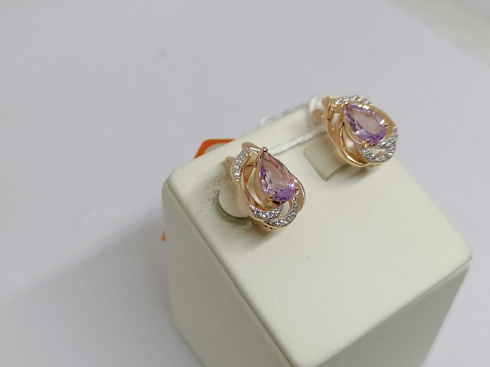 СКМИ585 СЕРЬГИ С КАМНЯМИ (Au 585)