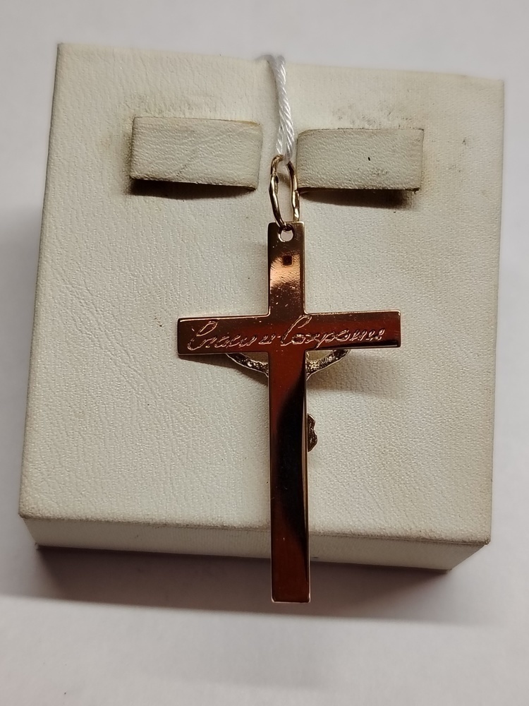 ПОДКБК585 ПОДВЕСКА КРЕСТ БЕЗ КАМНЯ (Au 585)