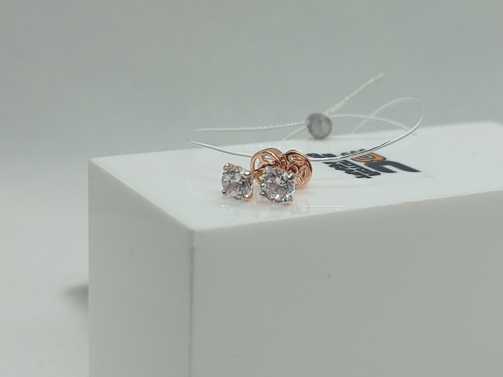 СЕРЬГИ ПУСЕТЫ с камнем (Au 585)