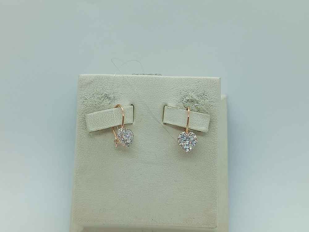 СЕРЬГИ ПЕТЕЛЬКА с камнями (Au 585)