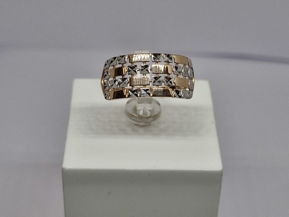 КОЛАЛМ585 КОЛЬЦО С АЛМАЗНОЙ ГРАНЬЮ (Au 585)