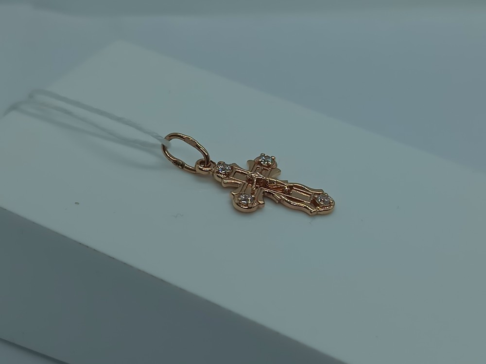 ПОДВЕСКА КРЕСТ С КАМНЯМИ (Au 585)