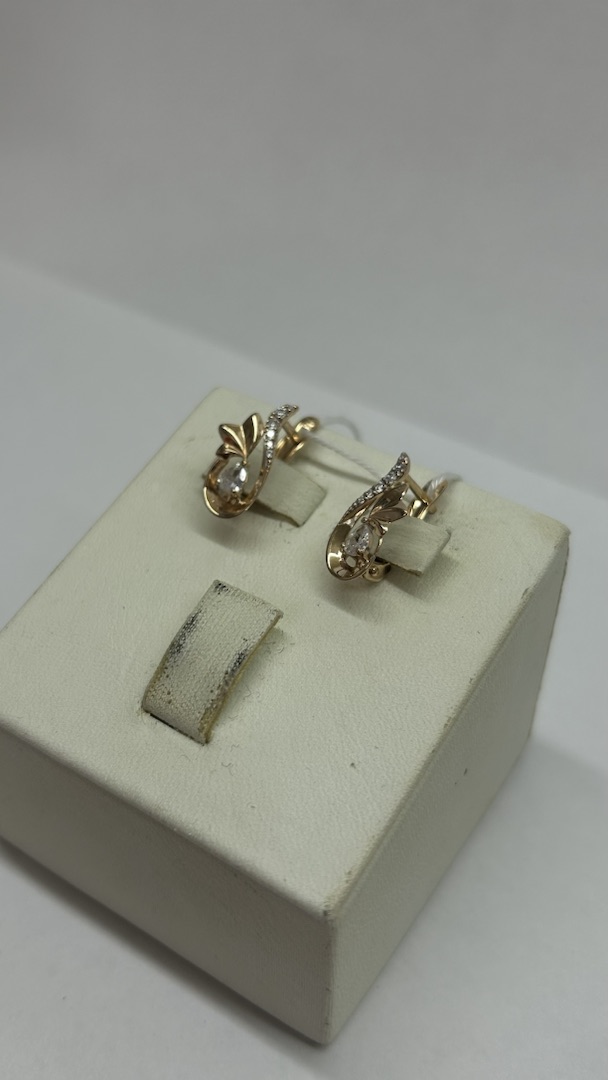 СКМИ585 СЕРЬГИ С КАМНЯМИ (Au 585)