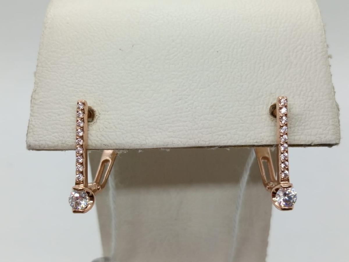 СКМИ585 СЕРЬГИ С КАМНЯМИ (Au 585)