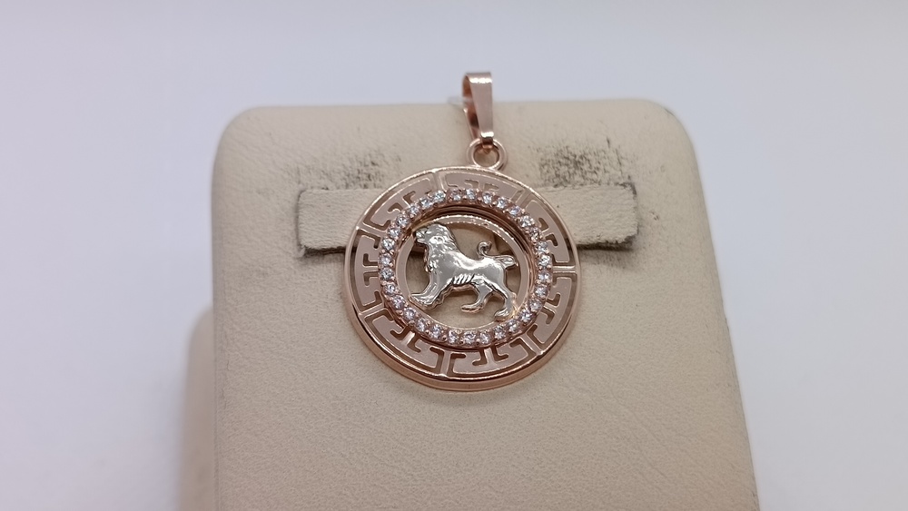 КрСВП/лев/Ф ПОДВЕСКА ЗНАК ЗОДИАКА ЛЕВ (Au 585)