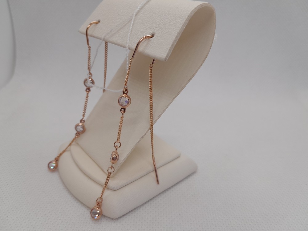 СЕРЬГИ ПРОДЕВКИ с камнями (Au 585)