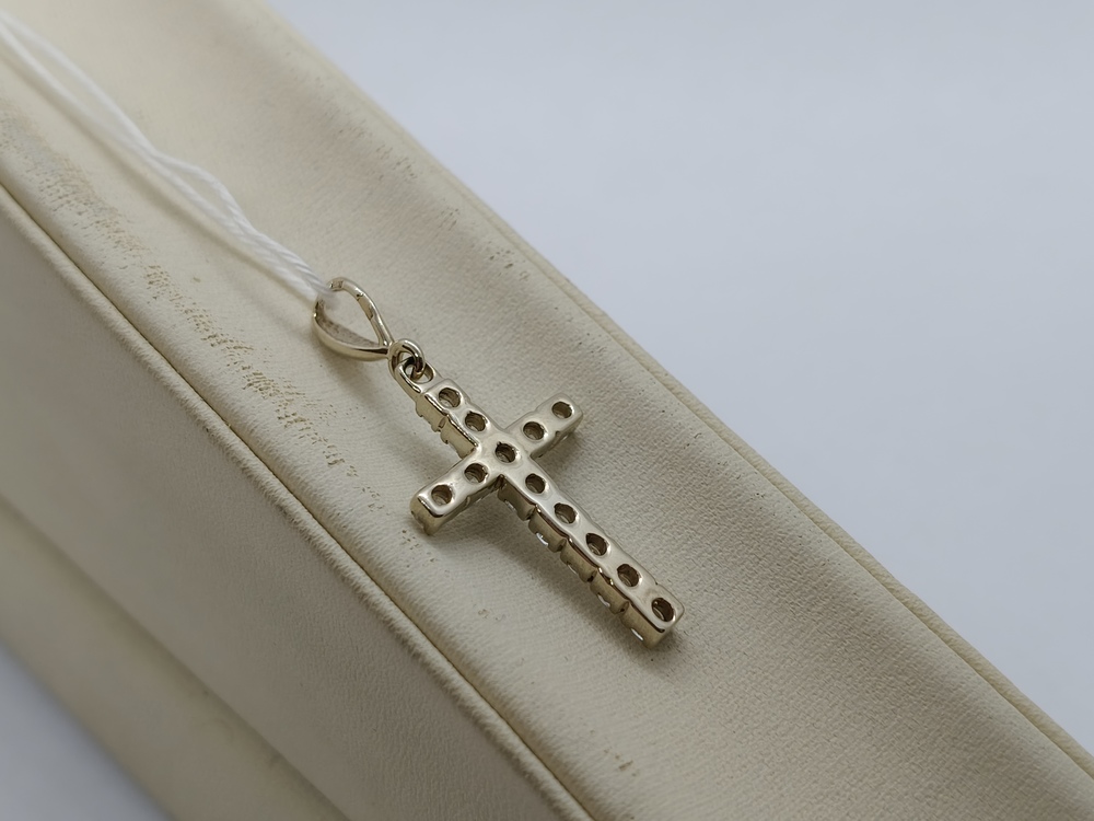 ПОДККИ585 ПОДВЕСКА КРЕСТ С КАМНЯМИ (Au 585) ПОДККИ585 ПОДВЕСКА КРЕСТ С КАМНЯМИ (Au 585)