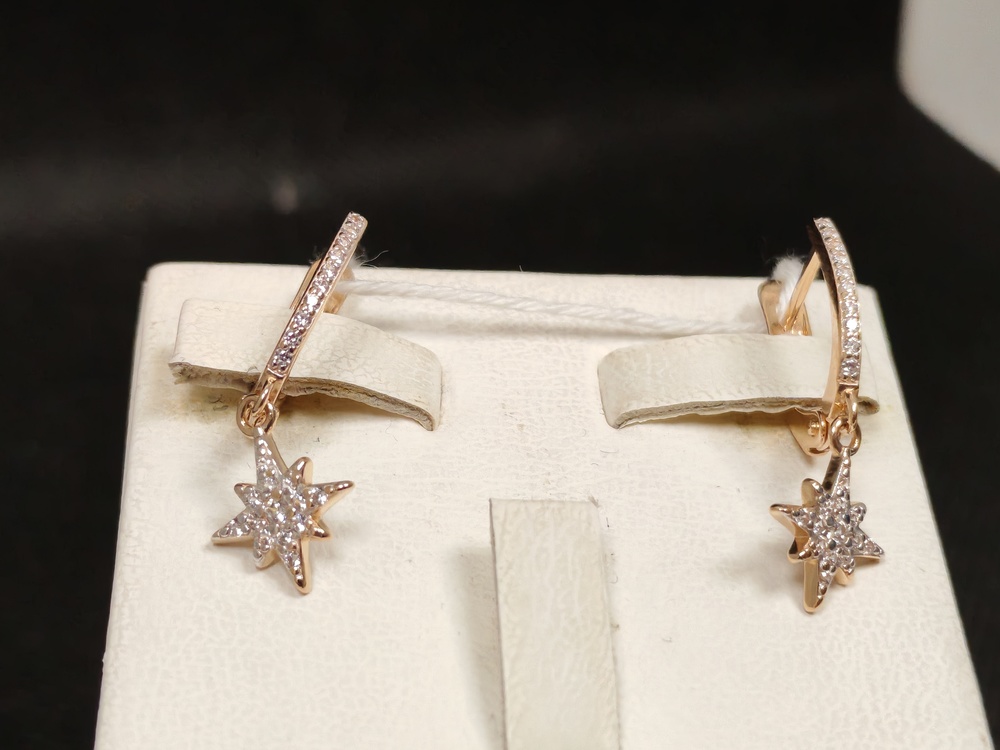 СКМИ585 СЕРЬГИ С КАМНЯМИ (Au 585)