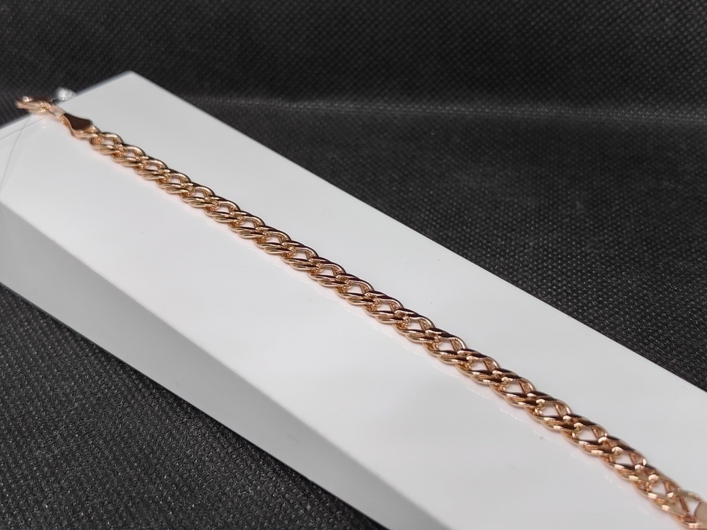 7100154П-17 БРАСЛЕТ ПУСТОТЕЛЫЙ Ромб двойной (Au 585)