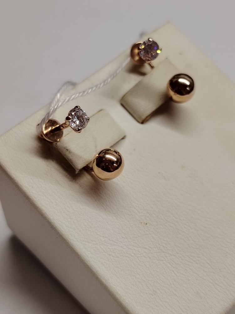 СКМ585 СЕРЬГИ С КАМНЕМ (Au 585)