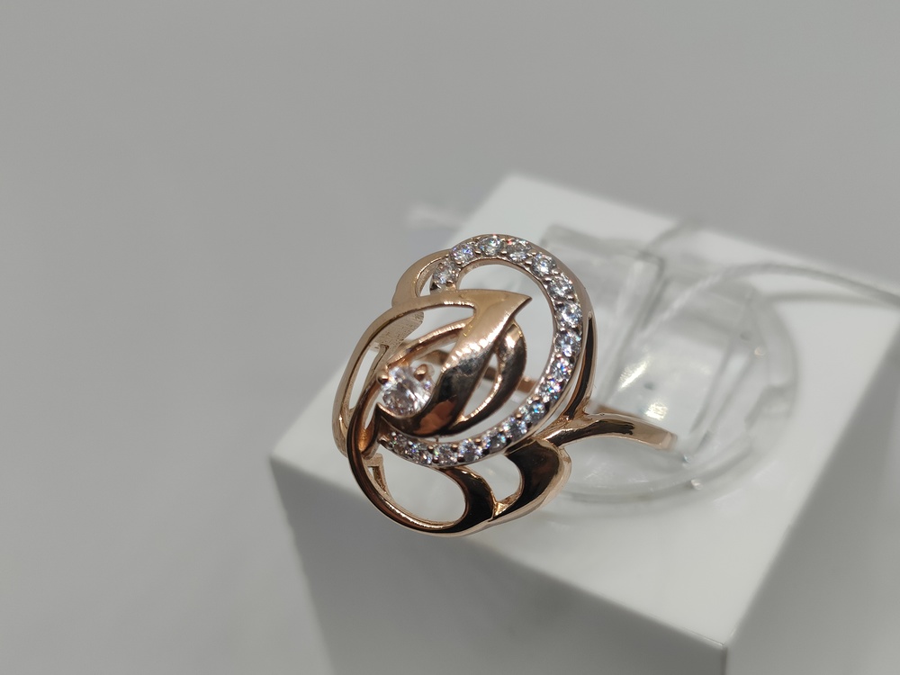 КОЛЬЦО С КАМНЯМИ (Au 585)