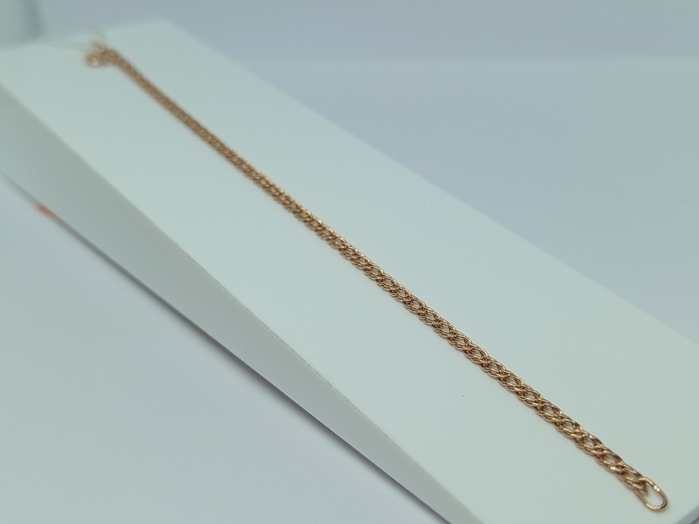 БРАСЛЕТ ПУСТОТЕЛЫЙ Ромб двойной Au 585