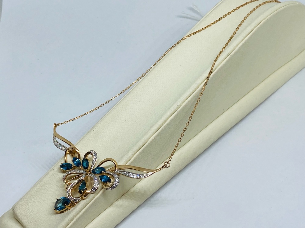 КОЛЬЕ С КАМНЯМИ Au 585