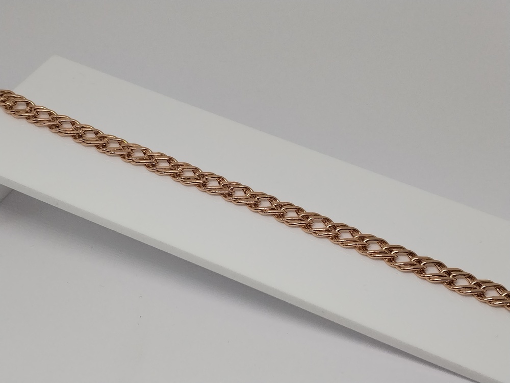 БРАСЛЕТ ПУСТОТЕЛЫЙ Ромб двойной Au 585