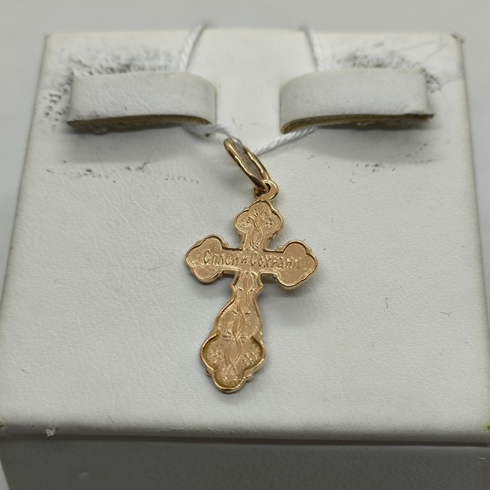 ПОДВЕСКА КРЕСТ БЕЗ КАМНЯ (Au 585)