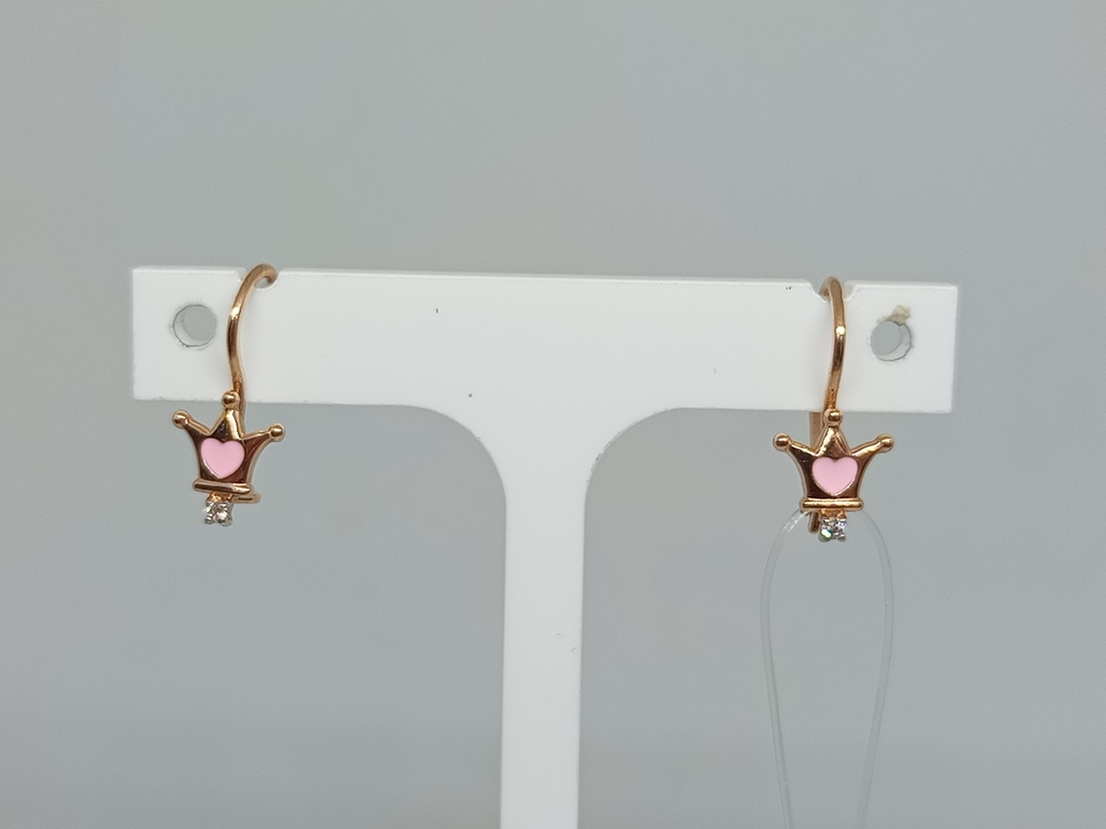 СЕРЬГИ ПЕТЕЛЬКА с камнем (Au 585)