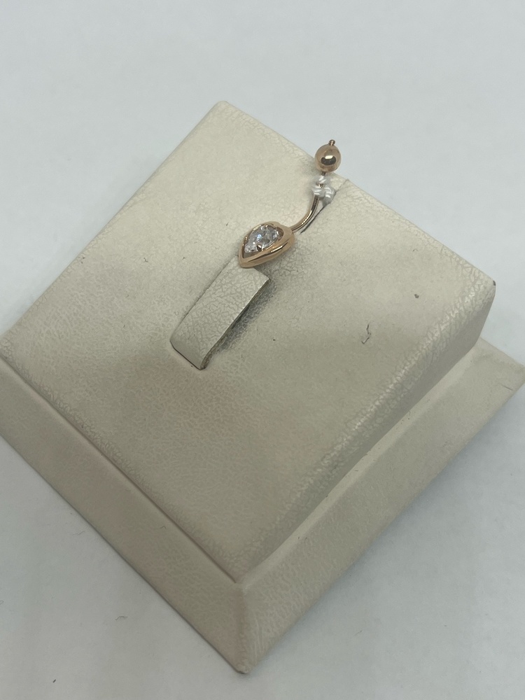 ПИРСИНГ В ПУПОК с камнем (Au 585)