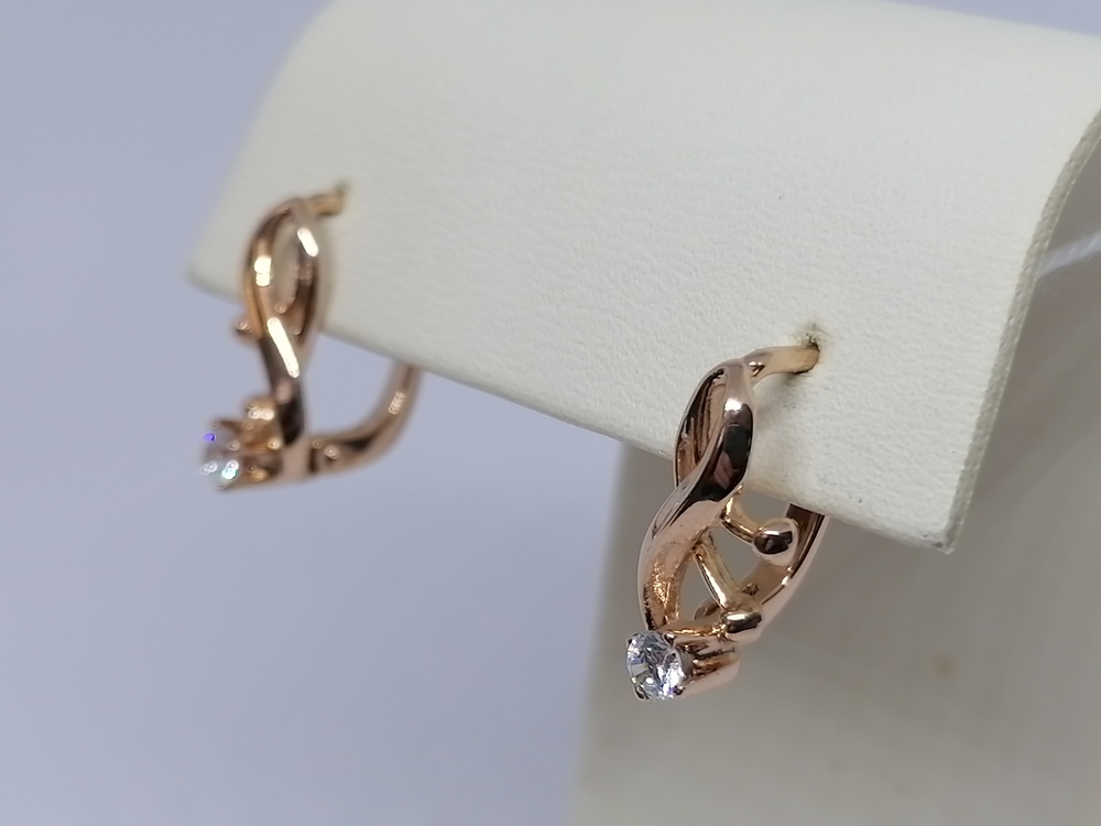 СКМ585 СЕРЬГИ С КАМНЕМ (Au 585)