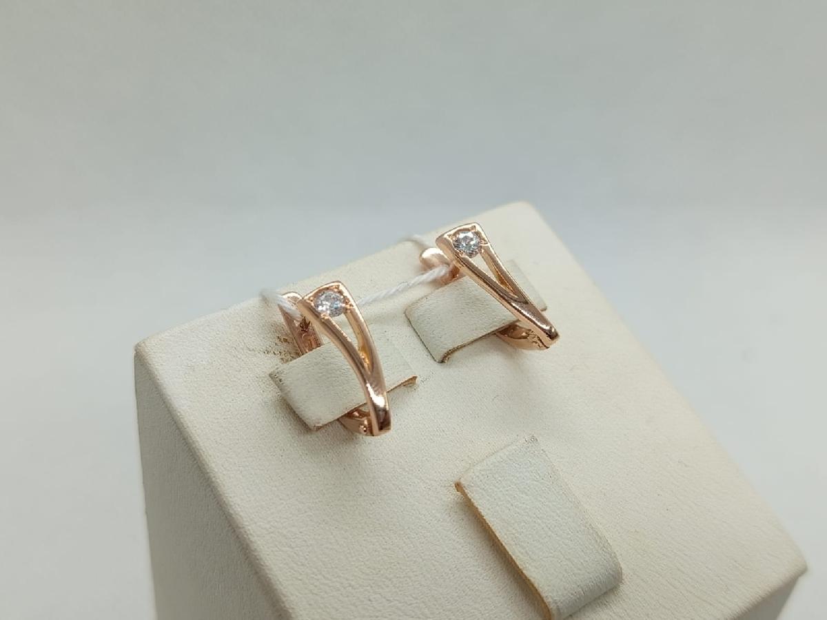 СКМ585 СЕРЬГИ С КАМНЕМ (Au 585)