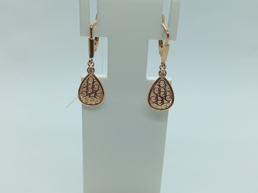 СЕРЬГИ С КАМНЕМ (Au 585)