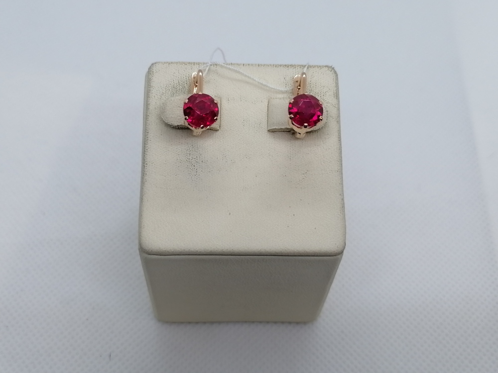 СКМ583 СЕРЬГИ С КАМНЕМ (Au 583)