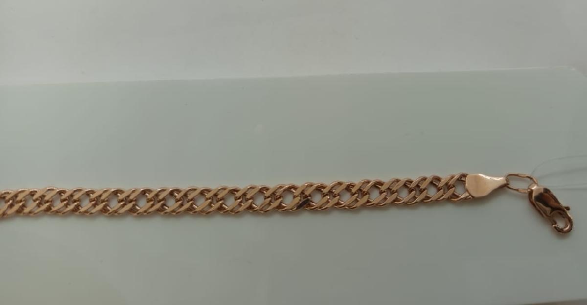 611109025 БРАСЛЕТ ПУСТОТЕЛЫЙ Ромб двойной (Au 585)