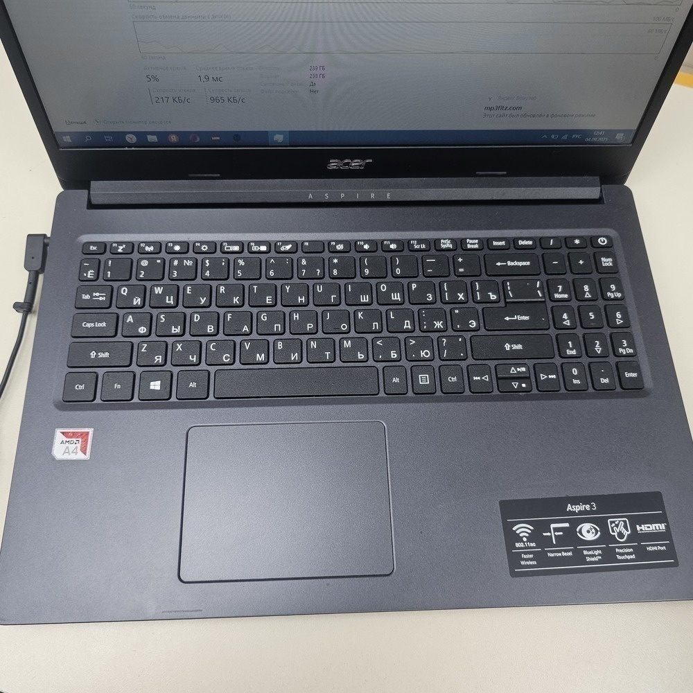 Ноутбук Acer; A4-9120, Нет, 8 Гб, 240 Гб, Нет