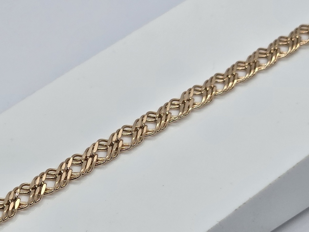 БРАСЛЕТ ПУСТОТЕЛЫЙ Ромб тройной (Au 585)