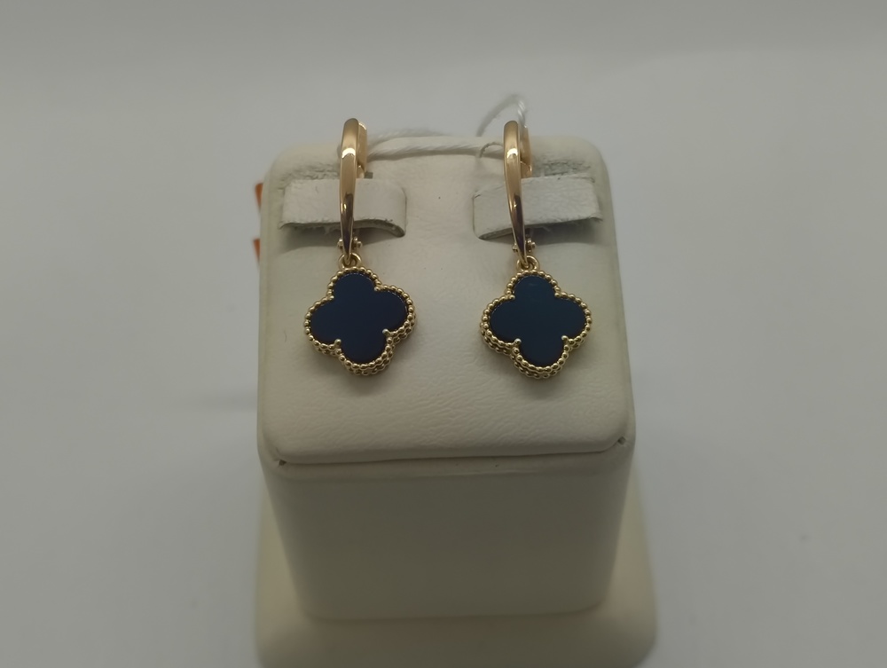 СКМ585 СЕРЬГИ С КАМНЕМ (Au 585)