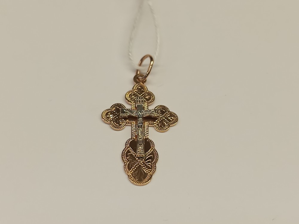 ПОДВЕСКА КРЕСТ БЕЗ КАМНЯ (Au 585)