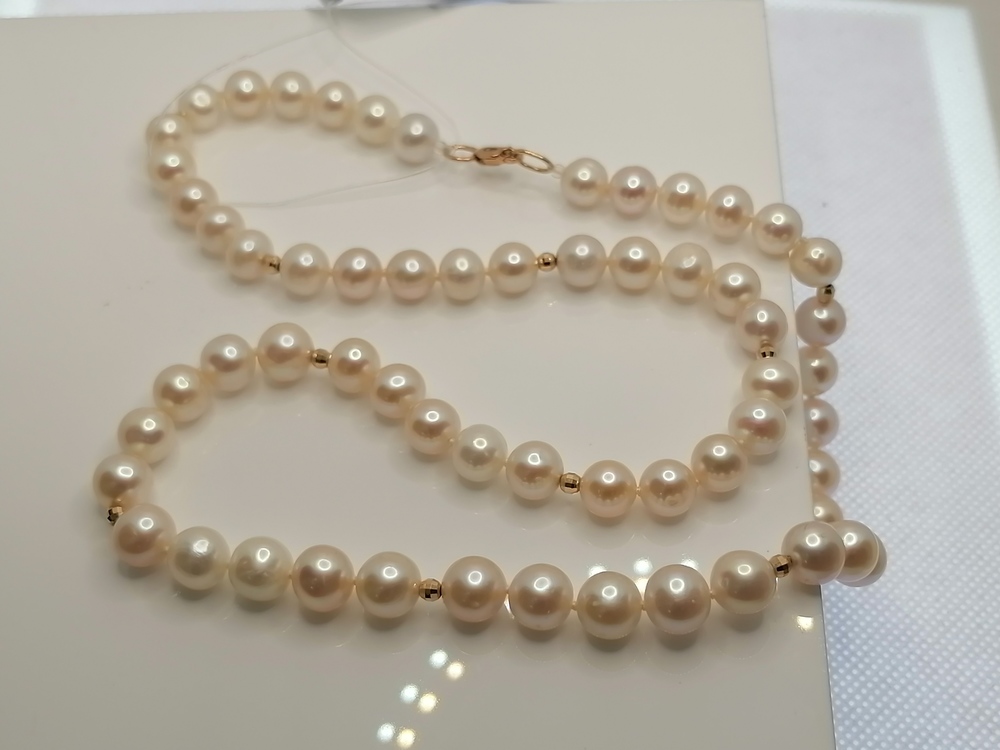 КОЛЬЕ ЖЕМЧУГ/бусы со вставками (Au 585)