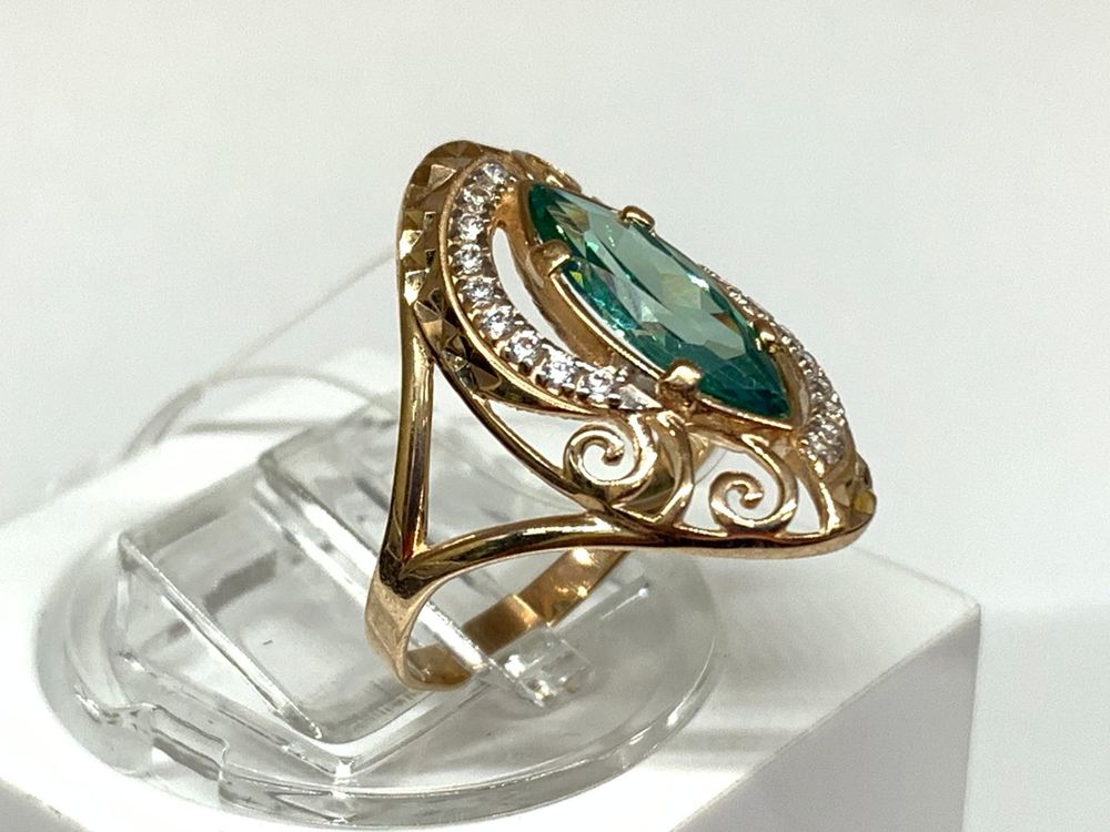 КОЛЬЦО С КАМНЯМИ (Au 585)