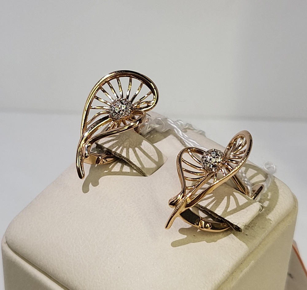 СКМИ585 СЕРЬГИ С КАМНЯМИ (Au 585)