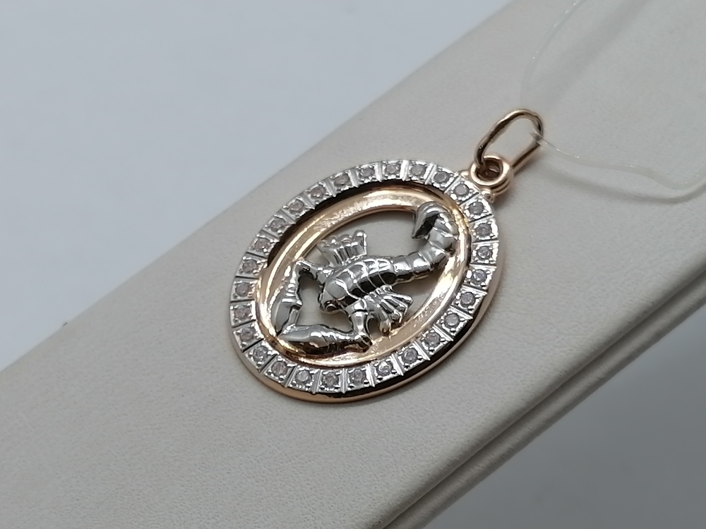 033544 ПОДВЕСКА ЗНАК ЗОДИАКА СКОРПИОН (Au 585)