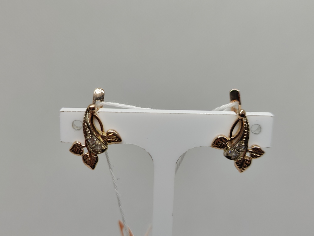 СКМИ585 СЕРЬГИ С КАМНЯМИ (Au 585)