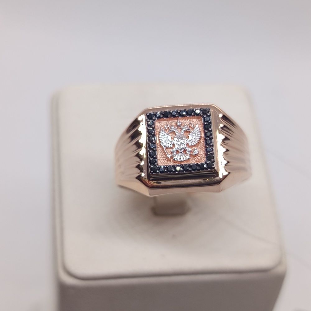 КОЛЬЦО ПЕЧАТКА с камнями (Au 585)