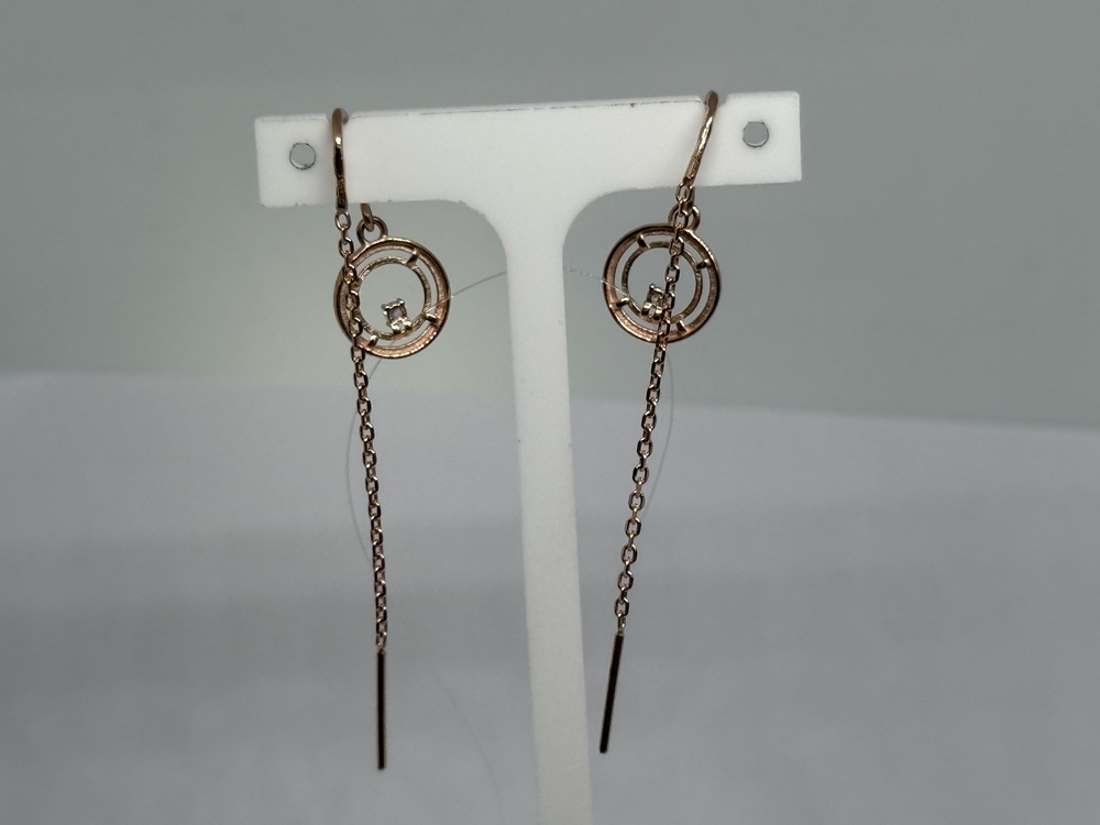 СЕРЬГИ ПРОДЕВКИ с камнем (Au 585)