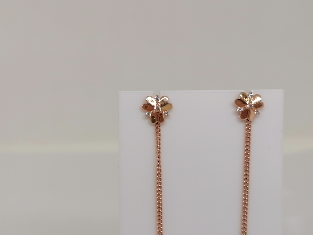 СЕРЬГИ ПРОДЕВКИ с камнями (Au 585)