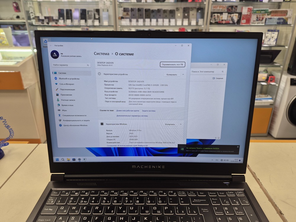 Ноутбук Machenike S16; Core I5-12450H, GeForce RTX 3050, 16 Гб, 512 GB, Нет