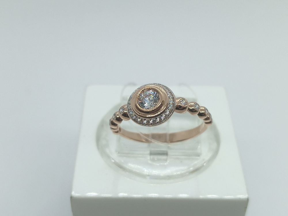 КОЛЬЦО С КАМНЯМИ (Au 585)