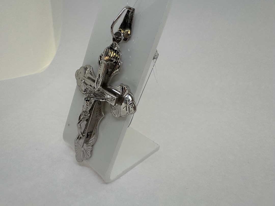 8094нБ. ПОДВЕСКА КРЕСТ без камня (Au 585)