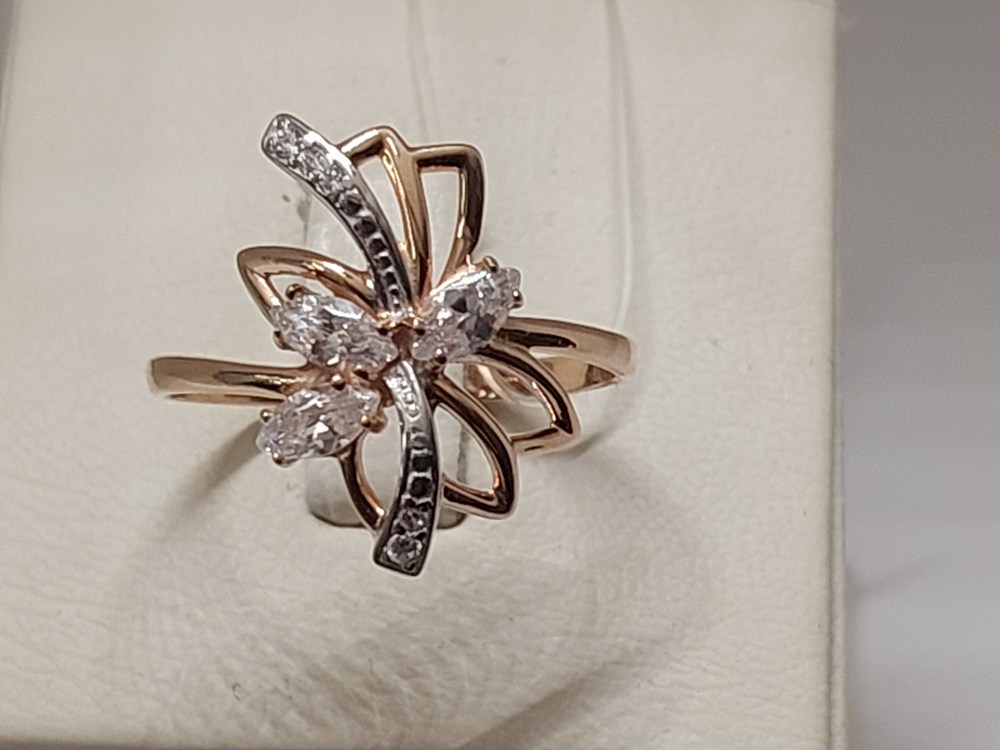 КОЛЬЦО С КАМНЯМИ (Au 585)