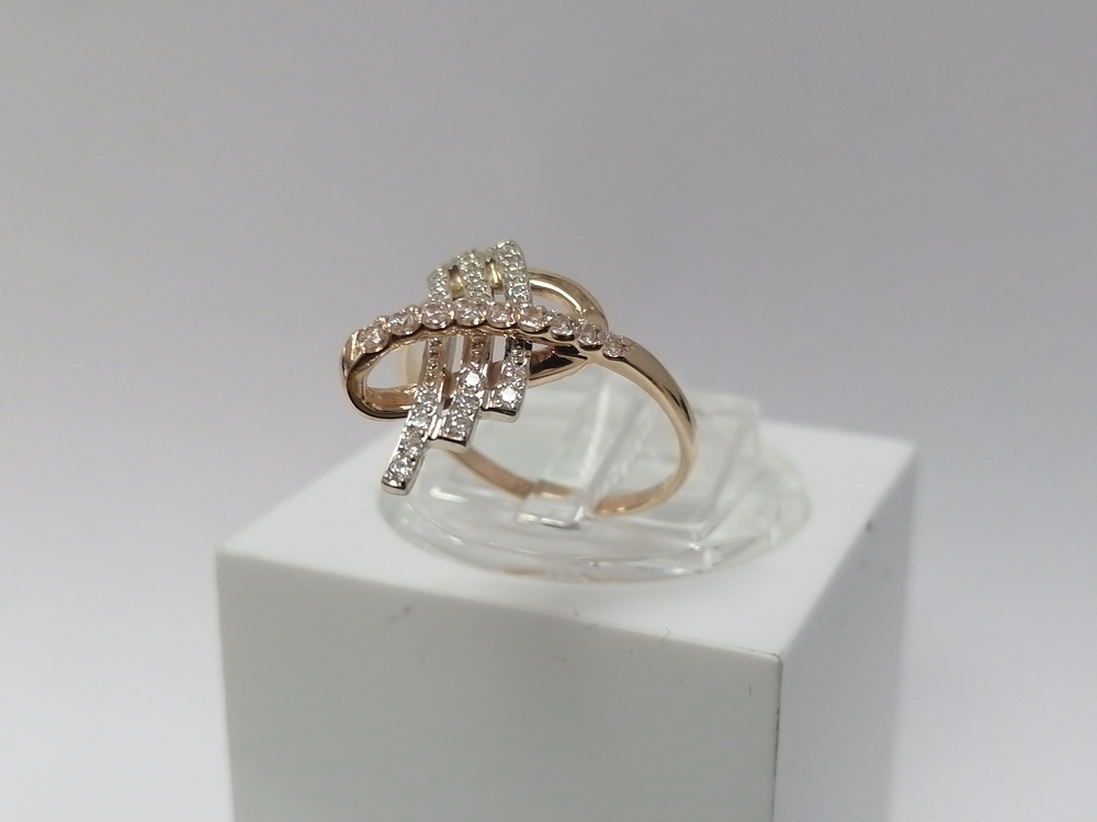 КОЛЬЦО С КАМНЯМИ (Au 585)