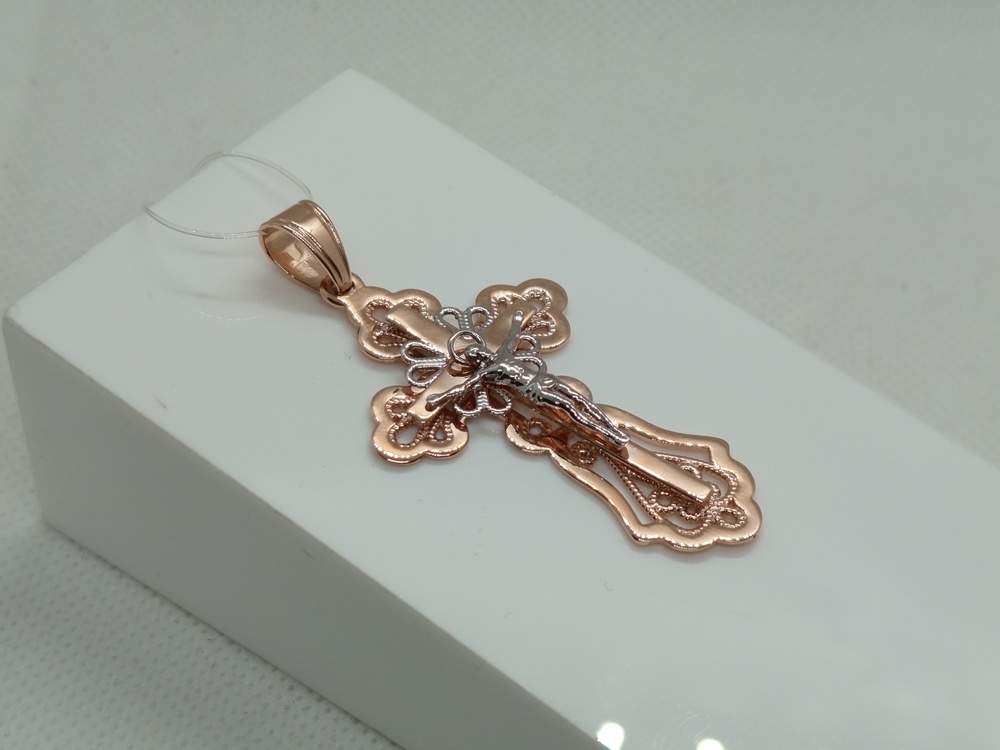 ПОДВЕСКА КРЕСТ без камня (Au 585)