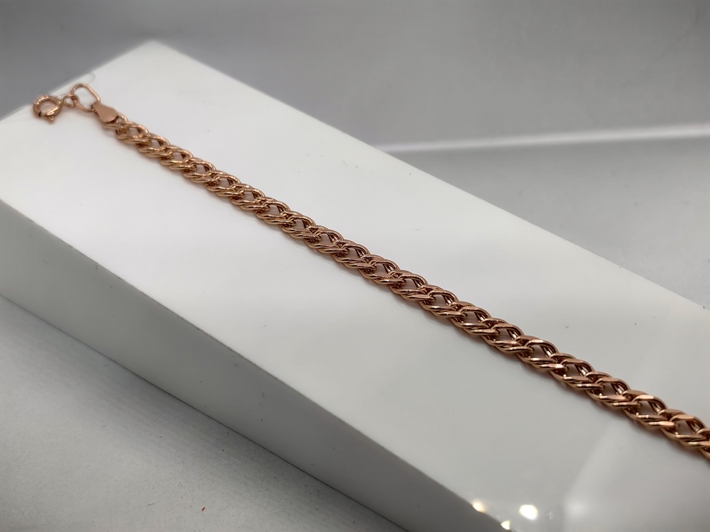 БРАСЛЕТ ПУСТОТЕЛЫЙ Ромб двойной (Au 585)