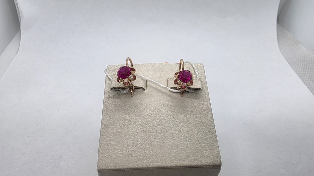 СКМ583 СЕРЬГИ С КАМНЕМ (Au 583)