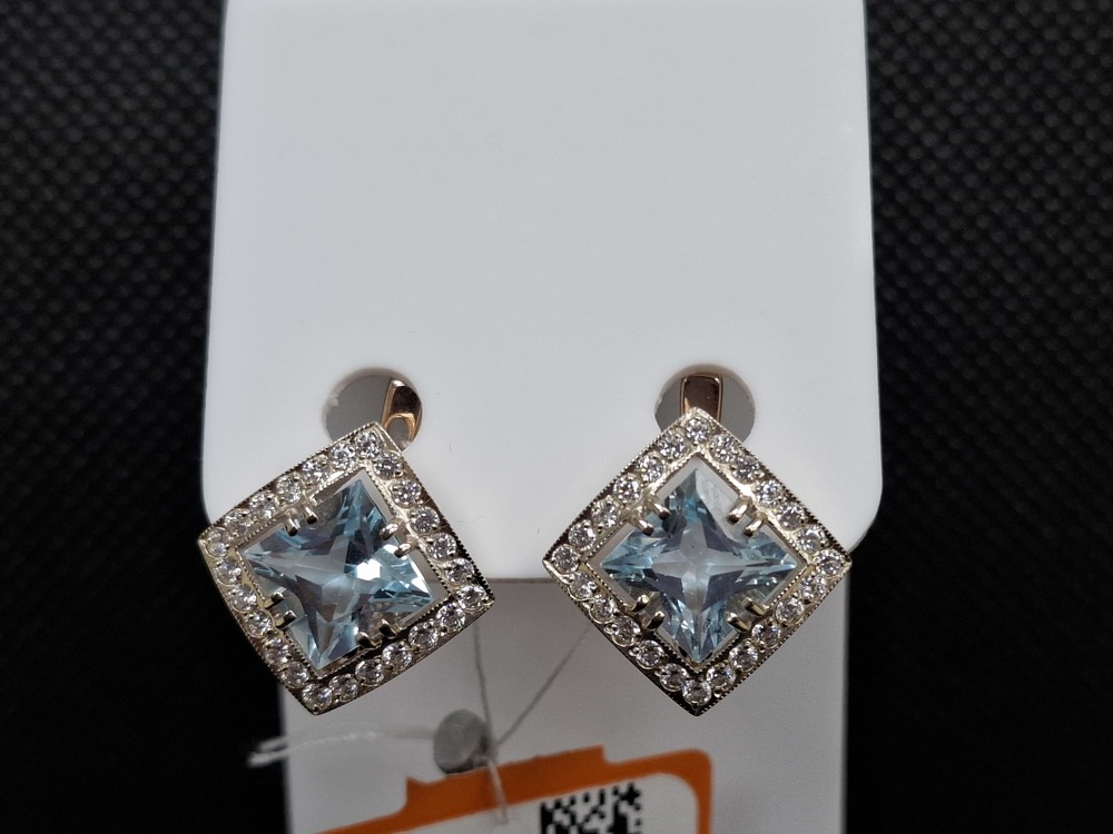 СКМИ585 СЕРЬГИ С КАМНЯМИ (Au 585)